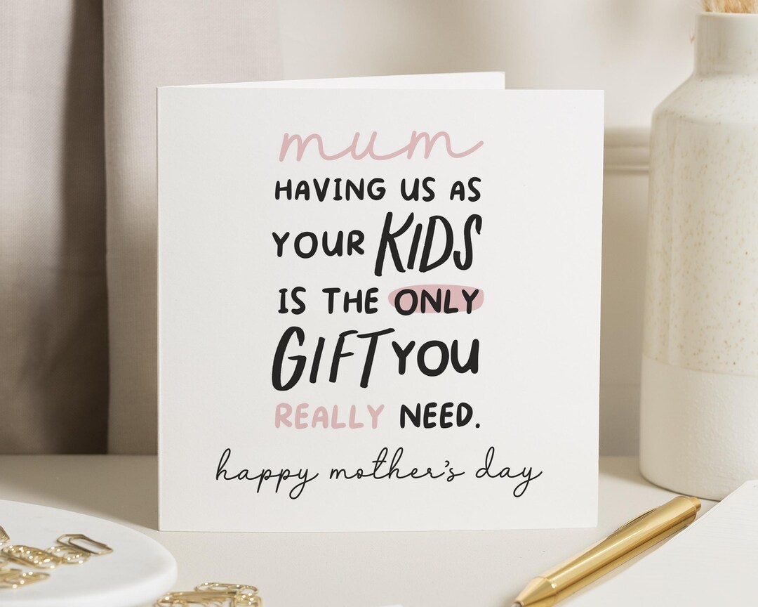 Mothers Day Card, Funny Mothers Day Card, Mum Card, Card From Kids ...