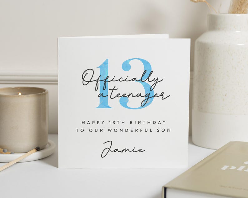 Carte de 13e anniversaire petit-fils, carte d'anniversaire pour garçon, pour fils, carte de 13e anniversaire neveu, cadeau spécial petit-fils de 13e anniversaire, carte de 13e garçon image 1