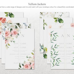 Dusty Blue Floral Wedding Invitations, Elegant Botanical Wedding Invites, Classic Garden Wedding Invitation Suite, Personalised Invites image 13