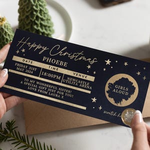 Carte à gratter pour billet de concert, Billet à gratter pour révéler, Billet cadeau concert, Billet métallisé, Carte à gratter, Carte surprise à gratter, Bon