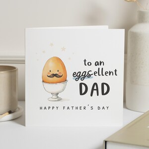 Tarjeta del Día del Padre para papá, Tarjeta divertida del Día del Padre, Tarjeta para papá, Tarjeta con juego de palabras con huevos, Tarjeta linda del Día del Padre, Tarjeta de feliz Día del Padre para él