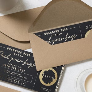Raspa para revelar, Tarjeta de embarque para rascar, Tarjeta de vacaciones para rascar, Revelación de vacaciones, Boleto de avión, Boleto de avión, Regalo sorpresa para revelar un viaje imagen 6