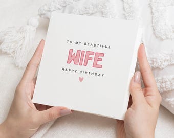 Wife Birthday Card, Birthday Card For Wife, Happy Birthday Wife, Wife Birthday Gift, Personalised Wife Birthday Card, Wifey Birthday Card