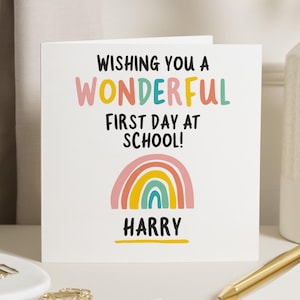 Viel Glück Erster Schultag Karte, Erster Tag der Grundschule Geschenk, Zurück in der Schule Viel Glück, Glücklicher 1