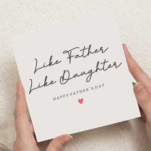 Fathers Day Card from Daughter, Like Father Like Daughter Card, Fathers Day Card for Dad, Cute Fathers Day Card, Card for Him