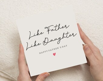 Biglietto per la festa del papà da parte della figlia, biglietto "Tale padre tale figlia", biglietto per la festa del papà per papà, biglietto carino per la festa del papà, biglietto per lui