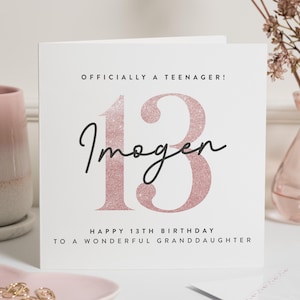 Carte de 13e anniversaire petite-fille, carte d'anniversaire pour fille, pour fille, carte de 13e anniversaire nièce, cadeau spécial petite-fille 13e anniversaire