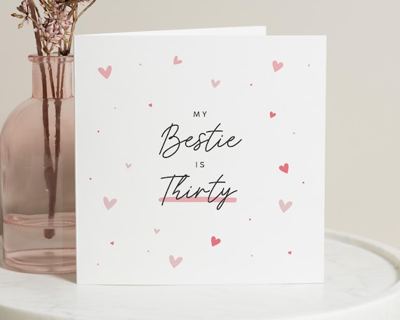 Personalised 30th Birthday Card Best Friend, Best Friend 30th Birthday, 30th Birthday Gift For Bestie, Thirtieth Birthday, My Bestie Is 30