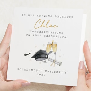 Carte de remise de diplôme pour fille, carte de remise de diplôme personnalisée, carte de remise de diplôme universitaire, carte de félicitations pour elle