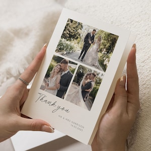 Individuelle Danksagungskarten, Hochzeit mit Multi Foto Danksagungskarten Mit Foto, Personalisierte Dankeskarten Hochzeit, Postkarte Dankeskarte Hochzeit