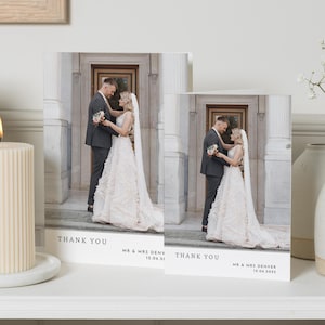 Cartes de remerciement pour mariage personnalisées avec photo, Cartes de remerciement personnalisées pliées, Cartes de remerciement modernes pour mariage, Cartes de remerciement pour mariage image 4