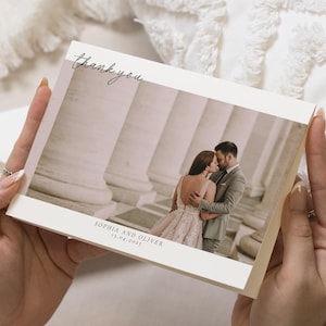 Cartes de remerciement personnalisées pour mariage avec photo, Cartes de remerciement pour mariage, Cartes de remerciement pliées, Cartes postales de remerciement Paysage