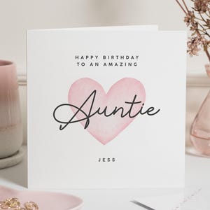 Tarjeta de cumpleaños para tía, tarjeta de tía para ella, tarjetas de feliz cumpleaños para tía, tarjeta de cumpleaños personalizada para tía, cumpleaños de tía, tía