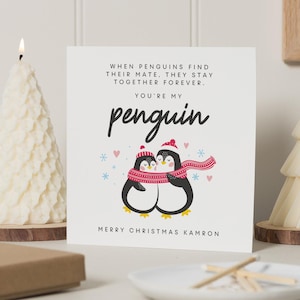 Cartão de Natal para namorado, Cartões de Natal para namorado, Cartão de Natal para pinguim, Cartão de Natal para parceiro, Cartão de Natal para marido, Para parceiro