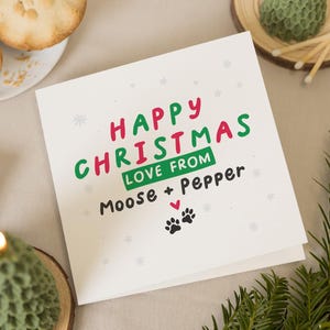 Carte de Noël papa chien, carte de Noël papa animal de compagnie, carte de Noël des chiens, carte de Noël maman chien, carte de Noël chiens, chien, chat