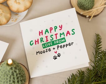 Dog Dad Christmas Card, Pet Dad Christmas Card, Christmas Card From The Dogs, Dog Mum Christmas Card, Dogs Christmas Card, From The Dog, Cat