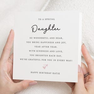 Tochter Geburtstagskarte für Sie, spezielle Tochter Geburtstagskarte, Geburtstagsgeschenk für Tochter, Tochter Geburtstagsgeschenk, von Mama und Papa