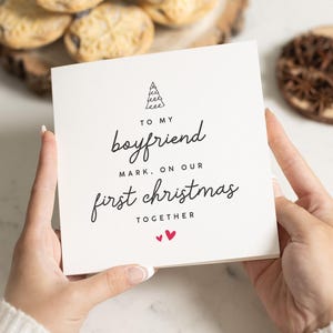 Carte de Noël petit ami, carte de Noël petit ami, cadeau de Noël petit ami, carte premier Noël ensemble, 1ère carte de Noël petit ami