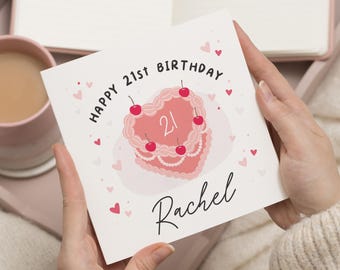 Happy 21st Birthday Card For Her, Personalised 21st Birthday Card, Birthday Gift For Daughter, Friend Birthday Gift, Twenty First Card