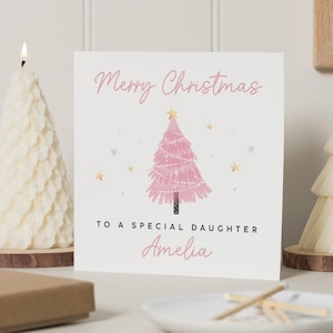 Carte de Noël pour fille, carte de Noël pour fille, cartes de Noël personnalisées fille, carte de Noël fille, carte de joyeux Noël