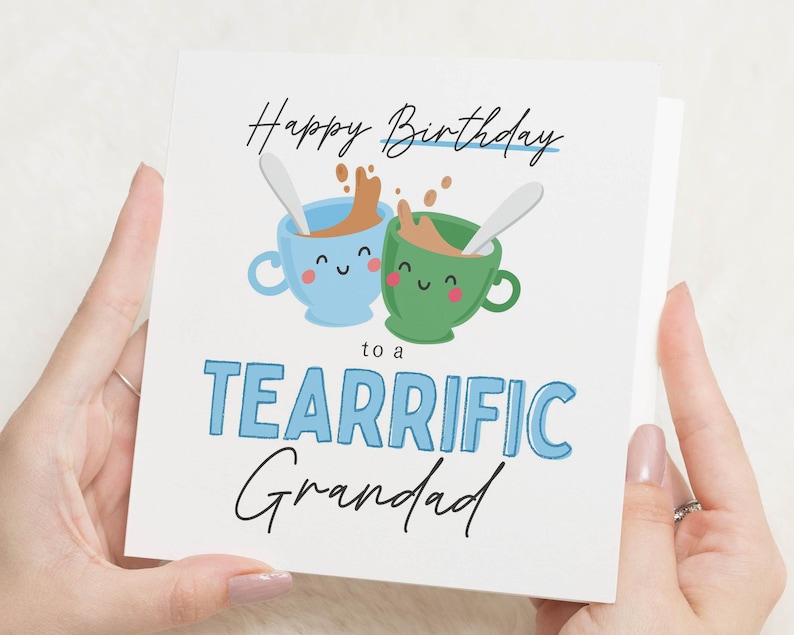 Carte d'anniversaire pour grand-père, carte d'anniversaire de grand-père, carte de grand-père larmoyant, jolie carte d'anniversaire pour lui, carte d'anniversaire de jeu de mots image 1