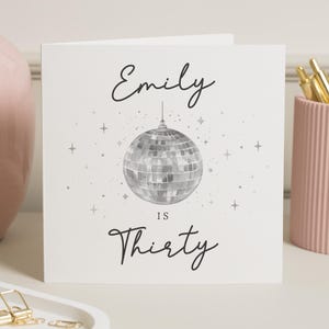Carte 30e anniversaire pour elle, anniversaire boule disco 30e anniversaire carte ami, fête d'anniversaire carte 30e anniversaire, carte 30e anniversaire Bestie