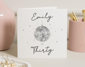 Carte 30e anniversaire pour elle, anniversaire boule disco 30e anniversaire carte ami, fête d'anniversaire carte 30e anniversaire, carte 30e anniversaire Bestie
