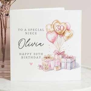 Carte 30e anniversaire nièce, carte 30e anniversaire nièce, ami cadeau 30e anniversaire, fille, carte trentième anniversaire pour soeur, pour elle