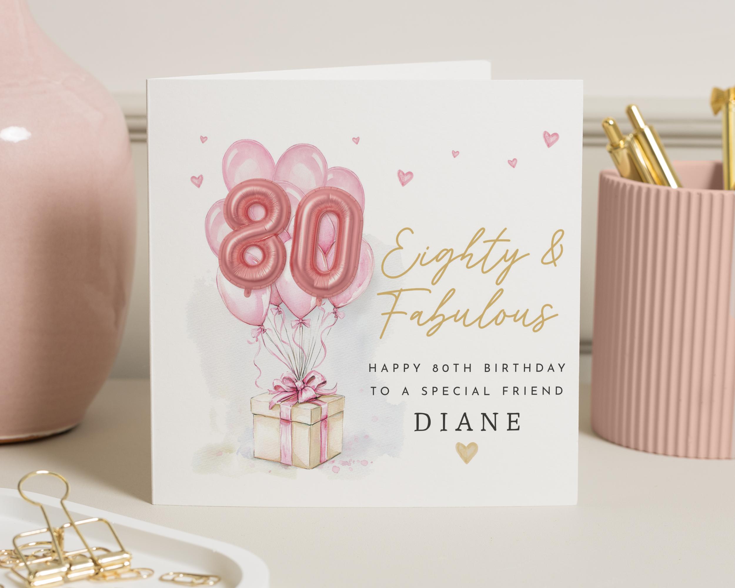 UK Greetings | 80th Birthday Card For HerFriend - Lebanon - View #4