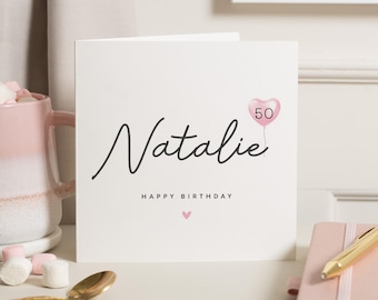 Tarjeta de 50 cumpleaños para una amiga, regalo para mamá, poema para el 50 cumpleaños, tarjeta para el 50 cumpleaños de una mejor amiga.