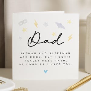 Carte d'anniversaire pour papa, carte d'anniversaire de papa, carte d'anniversaire pour lui, carte de papa de super-héros, jolie carte d'anniversaire pour papa, carte de fils ou de fille