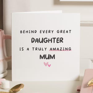 Tarjeta del día de la madre feliz de parte de mi hija, regalo del día de la madre, tarjeta del día de la madre para mamá, tarjeta divertida del día de la madre de parte de mi hija, mamá verdaderamente increíble