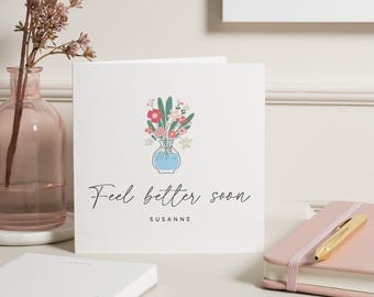Feel Better Soon Card For Friend, Surgery Get Well Soon, After Operation, Hospital Stay Card, Get Well Soon Gift, Floral Get Well Soon
