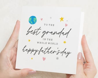 Carte de fête des pères pour grand-père, meilleure carte de fête des pères grand-père, carte de fête des pères de petits-enfants, carte de fête des pères pour lui