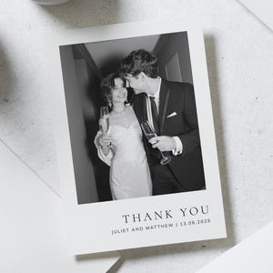 Cartes de remerciement pour mariage avec photo, Cartes de remerciement personnalisées Mariage, Cartes de remerciement pliées, Cartes postales, Cartes de remerciement pour mariage