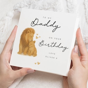 Carte d'anniversaire pour papa, carte d'anniversaire lion personnalisée, carte d'anniversaire de fils, carte d'anniversaire animal mignon pour papa, carte d'anniversaire papa