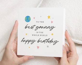 Carte d'anniversaire grand-mère, carte d'anniversaire personnalisée pour grand-mère, la meilleure carte d'anniversaire de nounou, cadeau d'anniversaire de grand-mère, grand-mère hors du commun