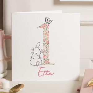 Carte 1er anniversaire fille, carte premier anniversaire pour petite-fille, pour fille, carte 1er anniversaire nièce, cadeau 1er anniversaire fille, filleule