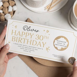 Carta regalo da grattare per il 30° compleanno, regalo di compleanno per il fidanzato, gratta e scopri il marito, buono di compleanno per lui, sorpresa di compleanno per lei