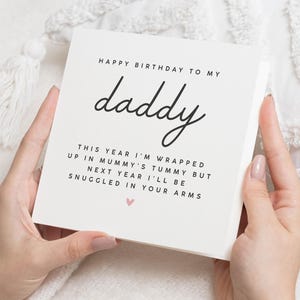Tarjeta de cumpleaños para futuro papá, feliz cumpleaños papá desde la barriga, tarjeta para la barriga, feliz cumpleaños papá, futuro papá, primer cumpleaños papá desde la barriga
