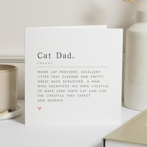 Carte de papa chat, carte de fête des pères pour papa de chat, carte d'anniversaire pour lui, carte d'amant de chat, carte de chat drôle, carte personnalisée pour papa