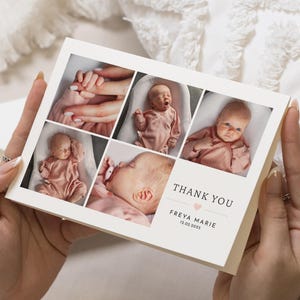 Cartes de remerciement personnalisées Nouveau bébé, Faire-part nouveau bébé fille, Cartes de remerciement avec photo de bébé, Cartes de remerciement de carte postale, Notes de remerciement