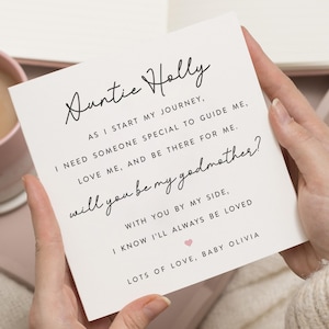 Tante Godmother voorstel, gepersonaliseerde Will You Be My Godmother-kaart, schattige peettante voorstelkaart van baby, peettante gedicht voorstelkaart