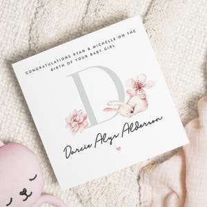 Baby-Mädchen-Karte, neue Baby-Karte, Glückwünsche neue Baby-Karte, personalisierte Baby-Mädchen-Karte, neue Eltern-Karte, Baby-Geschenk, Glückwunsch-neue Eltern