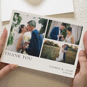Postkarte Dankeskarten Landschaft, Hochzeit Dankeskarten, Personalisierte Danksagungskarten Hochzeit, mit Foto, gefaltete Dankeskarten