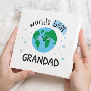 Tarjeta del Día del Padre para el Abuelo, Tarjeta de Cumpleaños para el Abuelo, Tarjeta del Mejor Abuelo del Mundo, Tarjeta Linda para el Abuelo, Tarjeta para Él
