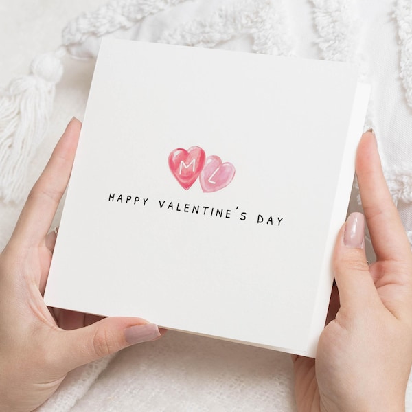 Valentines Day Card, Personalised Valentines Card, Valentines Card for Him, Valentines Card for Her, Cute Heart Valentines Card