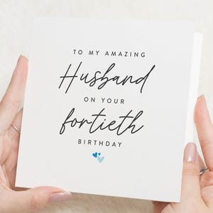 Carte personnalisée 40e anniversaire mari, carte d'anniversaire pour mari, cadeau d'anniversaire mari, 40e mari, carte d'anniversaire pour lui, cadeau 40e