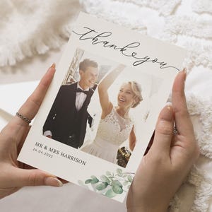 Cartes de remerciement avec photo de mariage Verdure, Cartes de remerciement personnalisées Mariage, Cartes de remerciement pliées, Cartes de remerciement postales pour mariage
