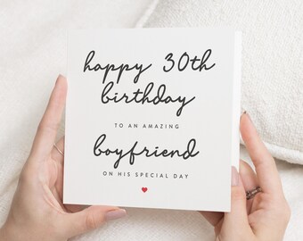 30th Birthday Gifts For Him, 30th Birthday Card For Men, Boyfriend 30th Birthday Card, 30th Birthday Card For Boyfriend, 30th Card For Him